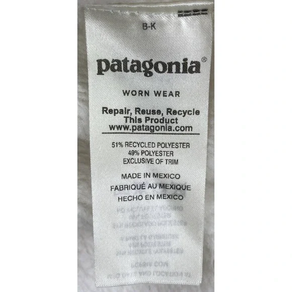 Patagonia Re-Tool Snap-T Fleece Pullover White Women's Medium - Picture 7 of 8